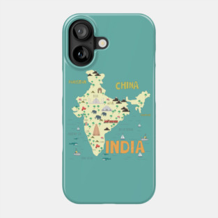 Illustrated India Map Phone Case