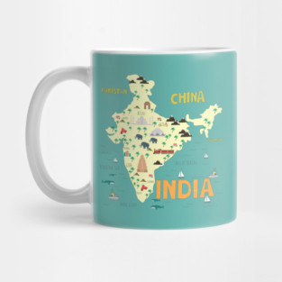 Illustrated India Map Mug