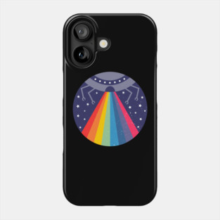 Alien Abduction Rainbow Phone Case