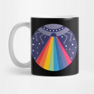 Alien Abduction Rainbow Mug