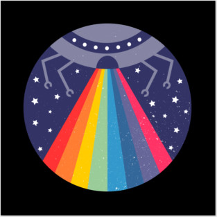 Alien Abduction Rainbow Posters and Art