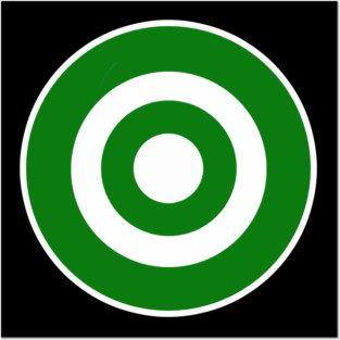 Green Target Symbol Posters and Art