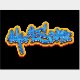 Awesome Hashtag Grafitti Colorful Urban Modern Style Posters and Art