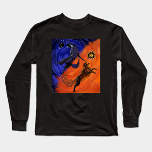 Hati & Skoll Redux (full color) Long Sleeve T-Shirt