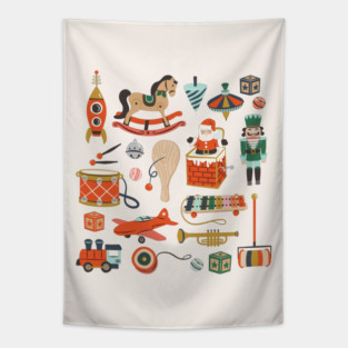 Classic Christmas Toys Tapestry