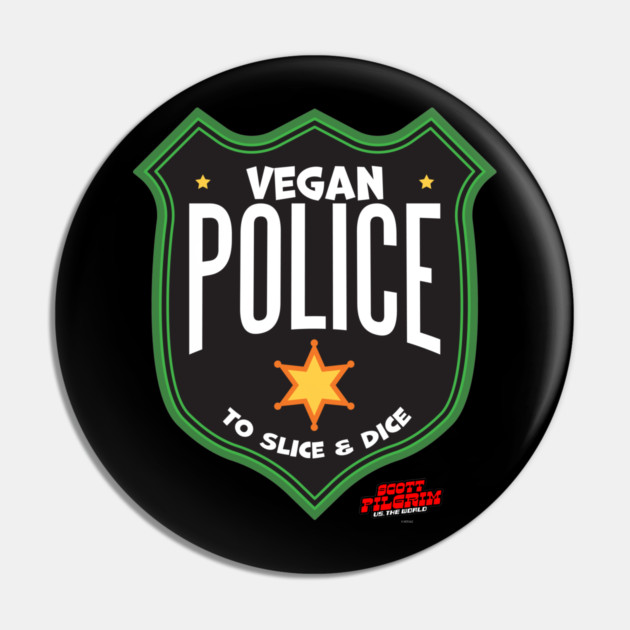 Vegan Police Badge To Slice and Dice Pin by belownormal