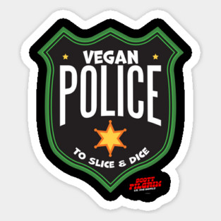 Vegan Police Badge To Slice and Dice Magnet