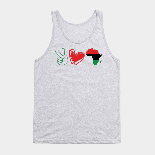 Peace Love Black history, Africa, BLM, Black History Month Tank Top by UrbanLifeApparel
