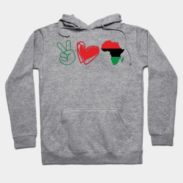 Peace Love Black history, Africa, BLM, Black History Month Hoodie by UrbanLifeApparel