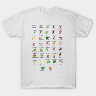 Baby size chart - fruit and veg T-Shirt