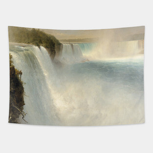 Niagara Falls, from the American Side by Frederic Edwin Church Tapestry