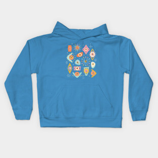 Mid Century Vintage Clocks Kids Hoodie