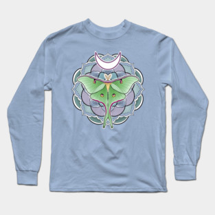 Mandala Luna Moth Long Sleeve T-Shirt