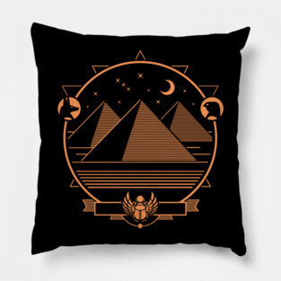 Ancient Egypt Pyramid Emblem Pillow