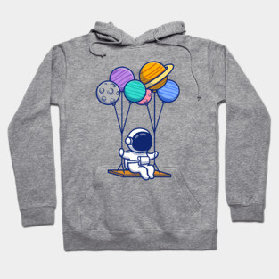 Cute Astronaut Swinging With Planets Hoodie