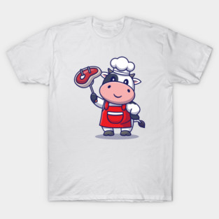 Cute Chef Cow Grill Meat T-Shirt