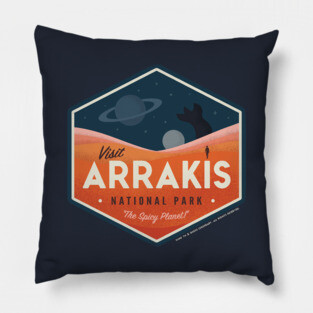 Dune – Visit Arrakis – The Spicy Planet! Vintage travel poster Pillow