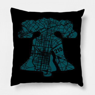 Philadelphia City 215 Liberty Bell Love Philly Fan Favorite Green Pillow