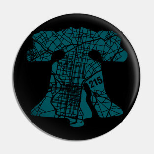 Philadelphia City 215 Liberty Bell Love Philly Fan Favorite Green Pin