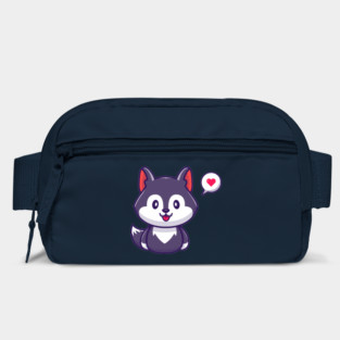 Cute Wolf With Love Bubbles Bag