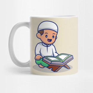 Boy Sitting And Reading Quran Mug