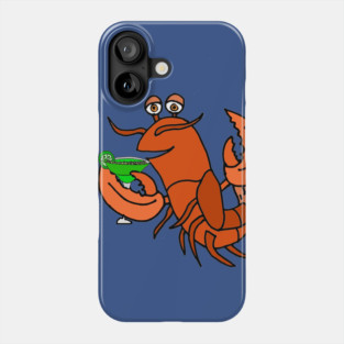 Funny Lobster Drinking Margarita Cartoon Phone Case