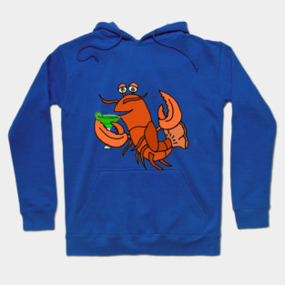 Funny Lobster Drinking Margarita Cartoon Hoodie
