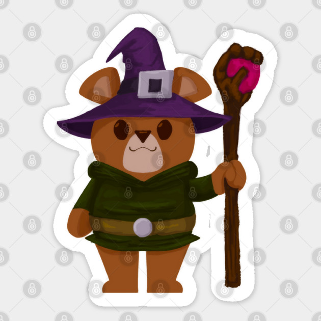 A BEAR MAGICIAN ADVENTURER Sticker by droidmonkey