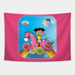 Unicorns and Donuts Tapestry