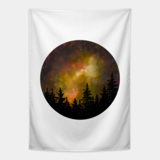 Orange galaxy Tapestry