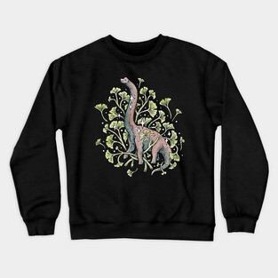Brachio Ginkgo Botanical Dinosaur Crewneck Sweatshirt