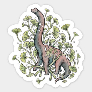 Brachio Ginkgo Botanical Dinosaur Sticker