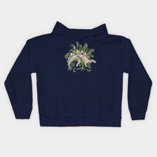 Stegosaurus + Ferns Botanical Dinosaur Kids Hoodie