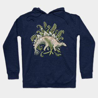 Stegosaurus + Ferns Botanical Dinosaur Hoodie