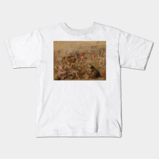 Meeting of King Ferdinand of Hungary and Cardinal-Infante Ferdinand of Spain by Peter Paul Rubens Kids T-Shirt
