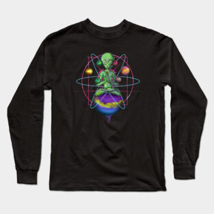 Spiritual Buddha mindfulness meditation Alien Long Sleeve T-Shirt