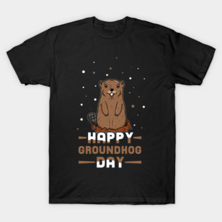 Kawaii Cute Groundhog Rodent Happy Groundhog Day T-Shirt