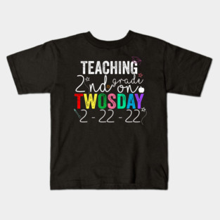 22nd February 2022 Twosday 2/22/22 Funny Aka Math Teacher Kids T-Shirt