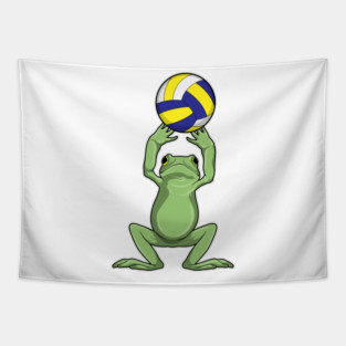Frog Volleyball player Volleyball Tapestry