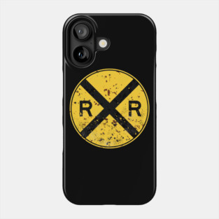 Railroad Xing Sign (weathered) Phone Case