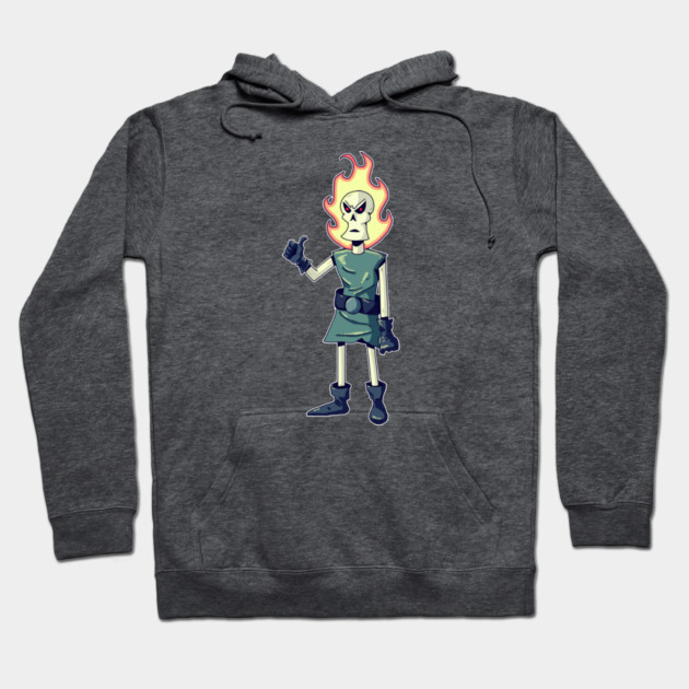 FLAMING SKULL Hoodie by droidmonkey