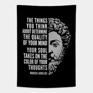 Marcus Aurelius Quote: Color Of Your Thoughts Tapestry