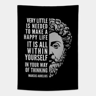Marcus Aurelius Quote: A Happy Life Tapestry