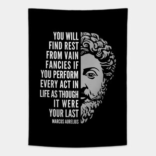 Marcus Aurelius Quote: Rest From Vain Fancies Tapestry