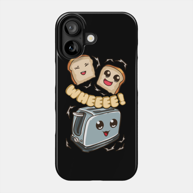 Cute Toast Bread Popping out of Toaster Phone Case by belownormal