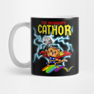 Cat Thor mighty Cat lightning caped Kitty comic Mug