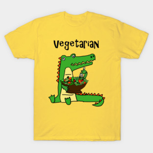 Funny Alligator Vegetarian Cartoon T-Shirt
