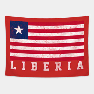 Liberia // Faded-Style Flag Design Tapestry