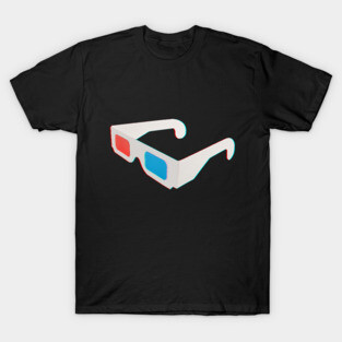 red blue anaglyph 3d eye candy glasses T-Shirt