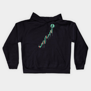 Vintage Stock Chart Litecoin LTC Coin To The Moon Crypto Token Cryptocurrency Blockchain Wallet Birthday Gift For Men Women Kids Kids Hoodie